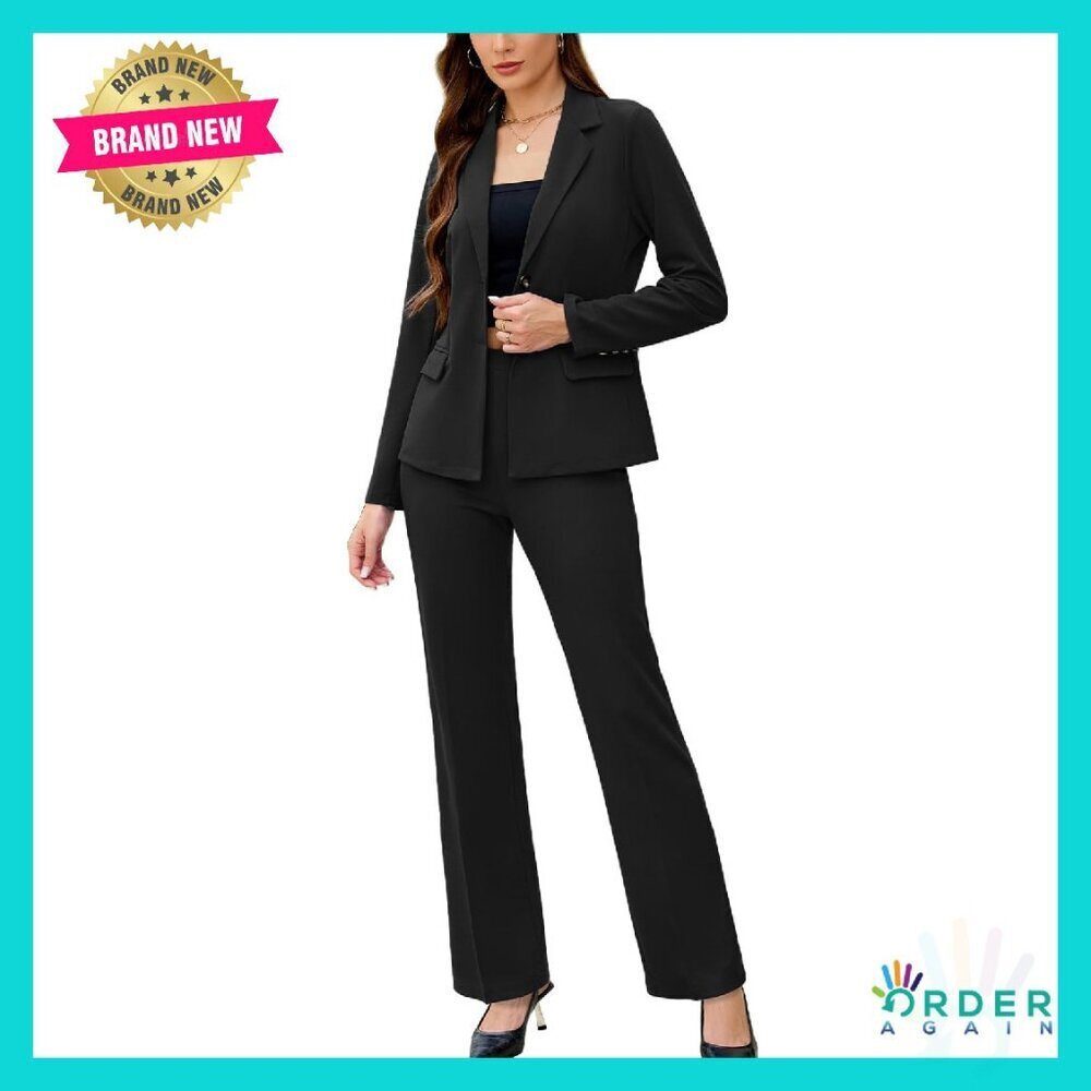 Professional Office Pant Suit Set Elegant Slim Fit Blazer Pants Workwear